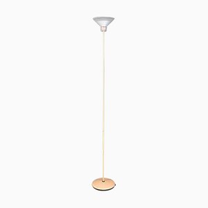 Italian Modern Light Pink Metal and Glass Floor Lamp, 1980s