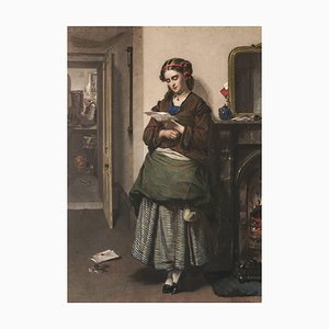 Thomas Faed RA, Reading a Letter, 1890, Lithograph