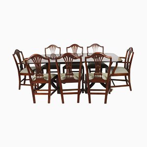 Vintage Regency Revival Dining Table and Chairs by William Tillman, 1970s, Set of 9