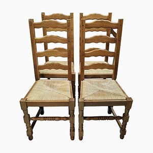 Rustic Chairs in Beech, Set of 6