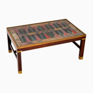 Vintage Military Style Coffee Table with Backgammon Board, 1950s