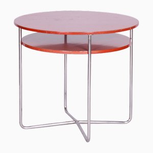 Small Bauhaus Round Side Table in Chrome-Plated Steel, Czechia, 1930s