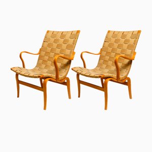 Mid-Century Armchairs Model Eva by Bruno Mathsson for Birke and Hanflecht, Sweden, 1950s, Set of 2