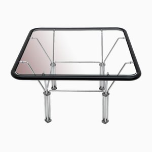 Post -Modern Coffee Table in Crystal and Steel attributed Niels Bendsen, 1970s