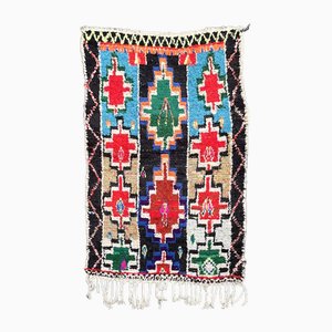 Vintage Boucherouite Berber Teppich aus Baumwolle