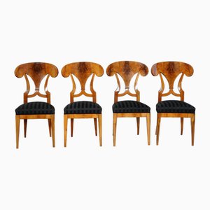 Biedermeier Stühle aus Nussholz, 4 . Set