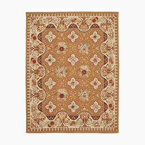 Alfombra Aubusson Kilim en beige, años 90