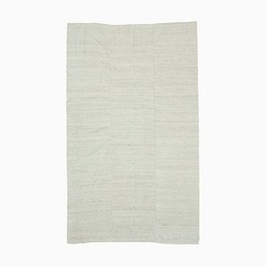 Alfombra Kilim fina vintage blanca