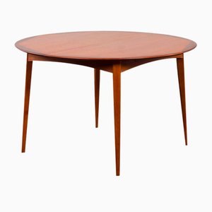 Mid-Century Scandinavian Round Teak Dining Table with 2 Extensions in the style of Svend Aage Madsen, Denmark, 1960s