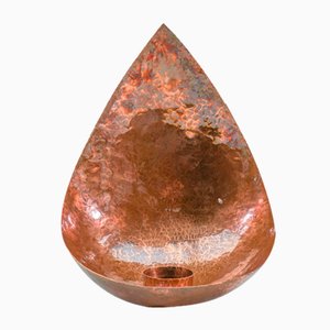 Huge Hand-Forged Hammered Copper Artist Wall Candle Holder, 1950s