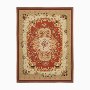 Tappeto Aubusson Kilim vintage beige, anni '90