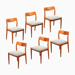 Teak and Wool Dining Chairs by Johannes Andersen for Uldum, 1960s, Set of 6