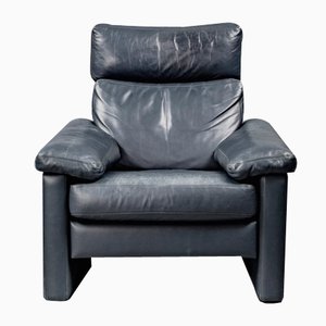 Blue Leather Armchair from Cor Conseta, Germany, 1980s