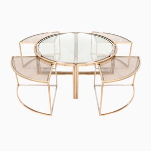 Coffee Table with Nesting Tables from Maison Charles, 1970s, Set of 5