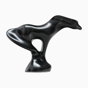 Cavallo in porcellana nera di Jaroslav Ježek per Royal Dux
