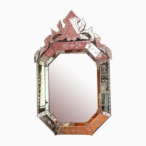 Octogonal Venetian Mirror with Crest, 1920s