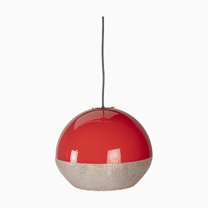 Space Age Pendant Lamp in Red Plastic