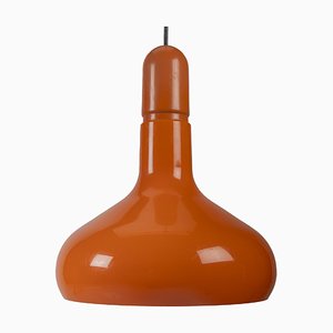 Industry Pendant Lamp in Orange Metal for Staff Light, 1970s