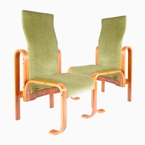 Mid-Century Brutalist Armchairs by Jan Bocan for Ton, 1972, Set of 2