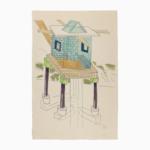 Ettore Sottsass, Una Torre In California, Lithographie, 1986