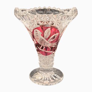 Vaso vintage in cristallo, anni '50