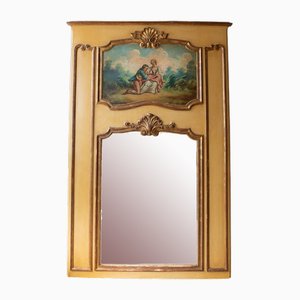 French Trumeau Mirror with Original Painting, 1900s