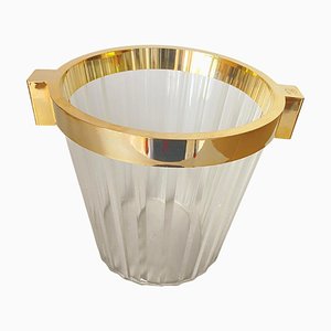 Champagne Bucket in Transparent Plastic and Brass, France, 20th Century