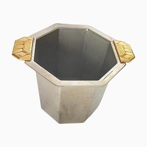 Charleston Goldsmiths Ice Bucket in Steel by Jean Couzon, France, 1970