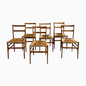 Gio Ponti zugeschriebene Light Chairs für Cassina, Italien, 1950er, 6er Set