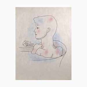 Jean Cocteau, Al baño, Litografía, años 30
