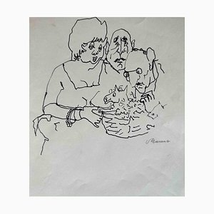 Mino Maccari, Cachorro, Dibujo a tinta, años 50
