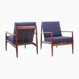 Set of Mid-Century Modern Lounge Chairs in Teak Model 118 attributed to Grete Jalk, 1950s