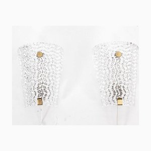Appliques Murales Mid-Century en Cristal, 1960s, Set de 2