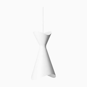 Lámpara colgante Ninotchka escandinava Mid-Century moderna en blanco de Bent Karlby para Lyfa