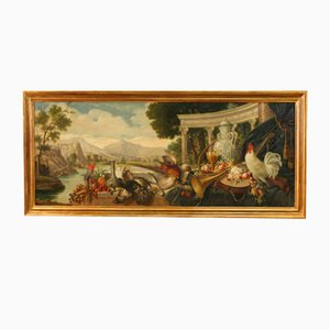 Artista italiano, Gran paisaje, Principios del siglo XX, óleo sobre lienzo, Enmarcado