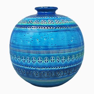 Blaue Rimini Collection Vase von Aldo Lond für Bitossi, 1960er