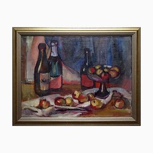 Biruta Baumane, Bodegón con manzanas, 1961, óleo sobre lienzo