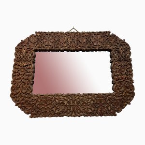 Large Carved Wooden Colonial Mirror