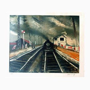 Maurice de Vlaminck, The Train Station, 1955, Lithographie