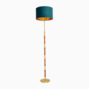 Verstellbare Vintage Stehlampe aus Teak & Messing, 1960er