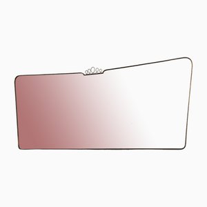 Large Mirror with Brass Frame, Italy, 1950s