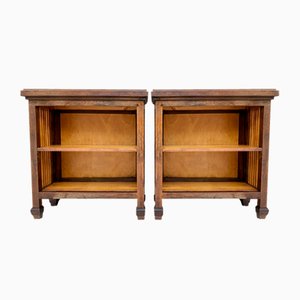 Large French Nightstands in Walnut, 1940, Set of 2