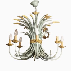 Vintage Golden Chandelier in Forged Iron, 1960s