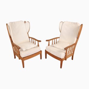 Vintage Chairs in Faded Oak, 1950s, Set of 2
