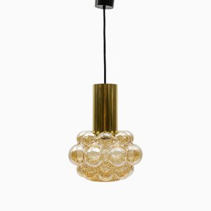 Amber Bubble Glass Ceiling Lamp by Helena Tynell for Limburg, Germany, 1960s