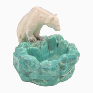 Art Deco Ceramic Bowl with Polar Bear from Ditmar Urbach, 1930s