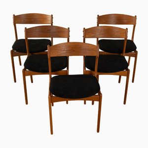 Stühle von Erik Buch für OD Møbler, 1950er, 5er Set, 3er Set