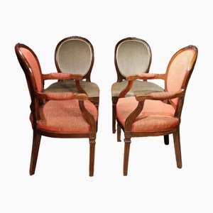 Antique Dining Room Chairs in Mahogany, Set of 4