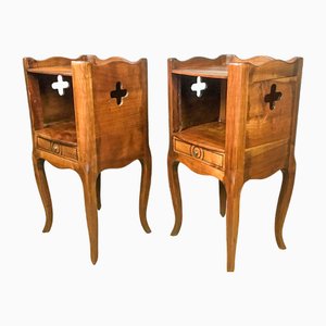 Louis XV French Cherry Nightstands, 1920s, Set of 2