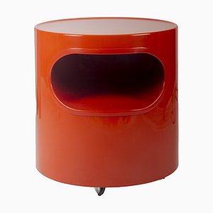 Mesa auxiliar Giano Vano en rojo de Emma Gismondi para Artemide, años 70